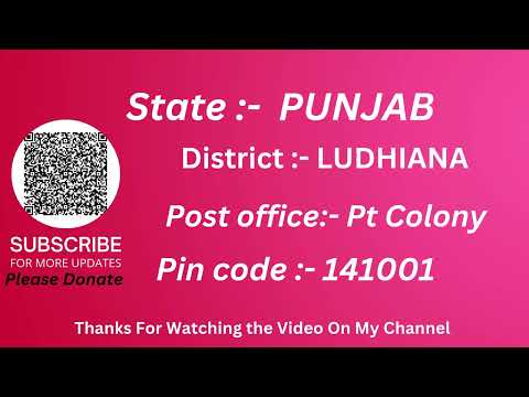 Punjab Ludhiana Pt colony Ka pin code 141001 / Ludhiana Pt colony ka post office