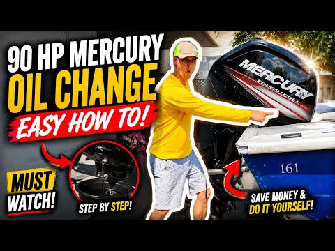 OIL CHANGE ON A 90 HP MERCURY OUTBOARD 4 STROKE EASY HOW TO ( MUST WATCH )