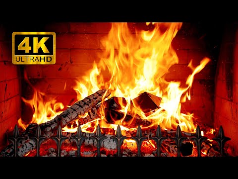 🔥 Magical Christmas Night Fireplace 4K — Cozy Crackling Fire (12H)