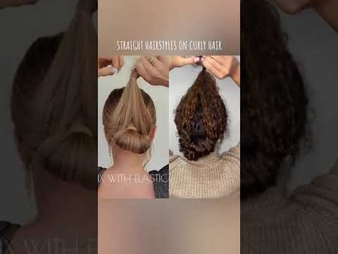 Easy & Quick low bun hairstyle for both straight or curly hair! #shorts #hairstyling