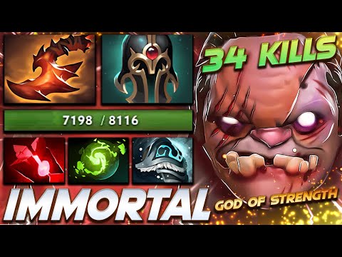 Pudge God of Strength 34 Frags Hooks Master - Dota 2 Pro Gameplay [Watch & Learn]
