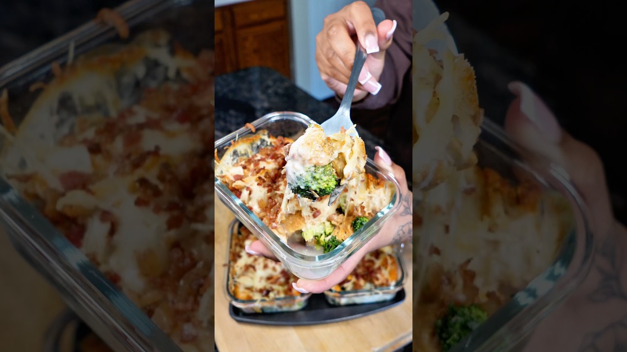 Broccoli Chicken Bacon Bake 🥦🍗 #weightloss #foodie #mealprep #easyrecipe #dinner #lowcarb