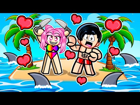 TRAPPED on a DESERT ISLAND with My CRAZY FAN on Roblox! | Karim Plays