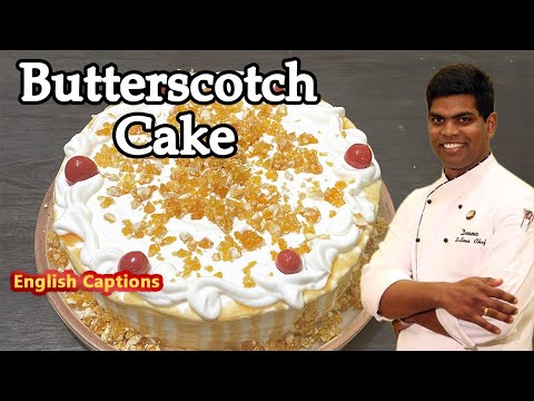 Butterscotch Cake | Without OVEN & EGG LESS | Birthday Day Cake | CDK #211 | Chef Deena's Kitchen