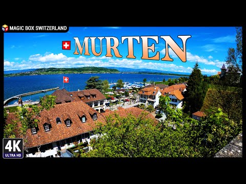 Murten 4K 🇨🇭 Ep#2 - Lovely Walking Tour in Murten / Morat in Canton of Fribourg & Fixed Angle Shot