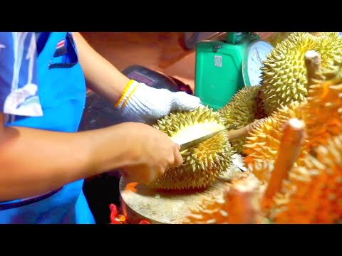 Amazing Cutting Durian Fruit Skill | Thai Street Food