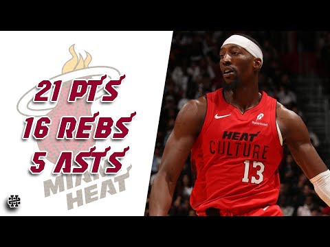 Bam Adebayo 21 pts 16 rebs 5 asts vs Raptors 24/25 season