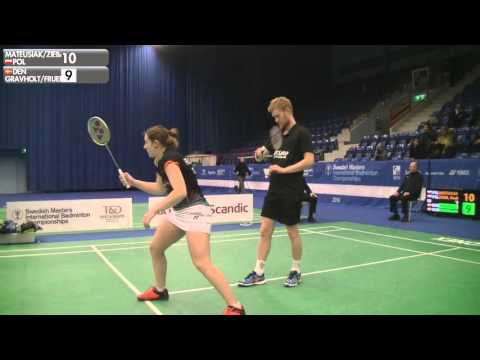Badminton - Mateusiak / Zieba vs Gravholt / Fruergaard (XD, SF) - Swedish Masters 2016