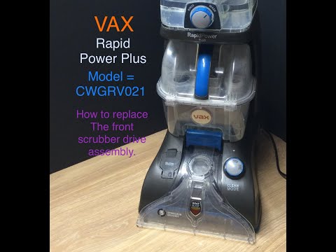 Removing the Front Scrubber Drive Assembly on a Vax Rapid Power Plus Carpet Washer, Model CWGRV021