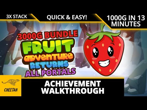 Fruit Adventure Returns - Achievement Walkthrough (1000G IN 15 MINUTES) QUICK & EASY! 3000G BUNDLE