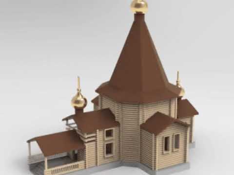 Макет деревянной церкви