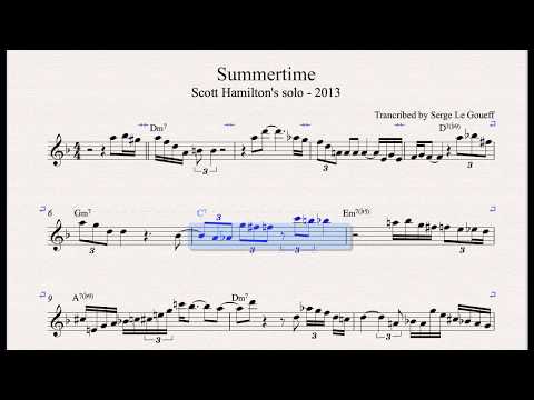 Scott Hamilton plays: Summertime - Solo Transcription -2013