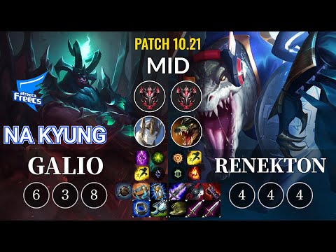 AF Na Kyung Galio vs Renekton Mid - KR Patch 10.21