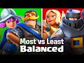 MOST Vs LEAST Balanced Cards In Clash Royale