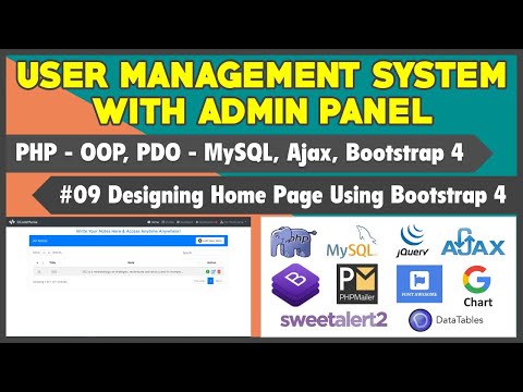 09 User Management System With Admin Panel | Designing Home Page Using Bootstrap 4