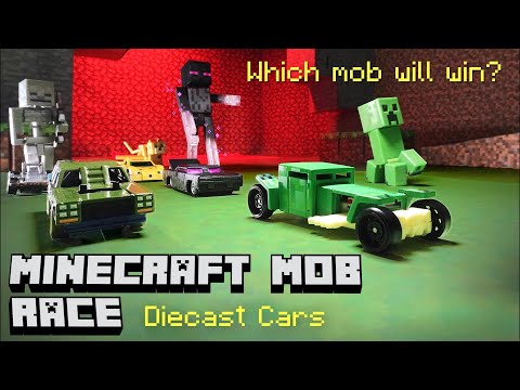 3Dbotmaker - Minecraft Mob Race - Hot Wheels Diecast Car Racing
