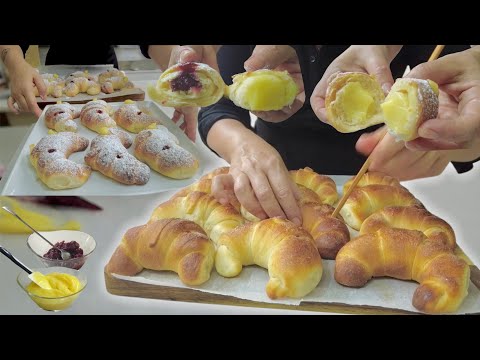 CORNETTI BRIOCHES sofficissimi 🥐 CREMA e AMARENA facili SENZA BURRO 🥐