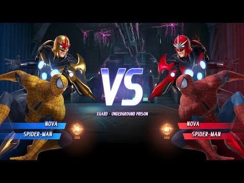 Nova and Yellow Spider-man VS Nova and Spider-man - Marvel vs Capcom Infinite