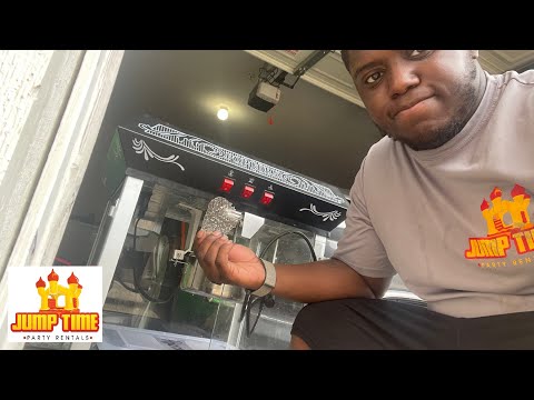 Broken Popcorn Machine/Easter Bounce house Set Up