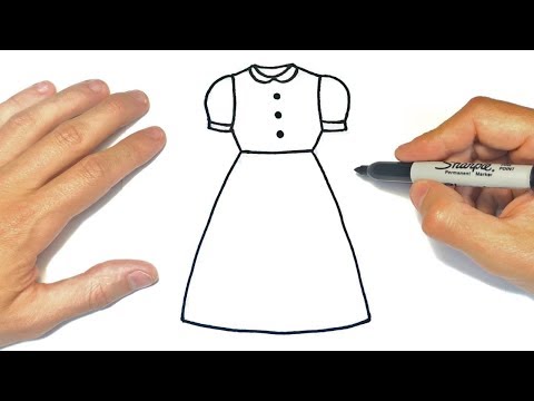 How to draw a Dress Step by Step | Woman Dress Drawing ...