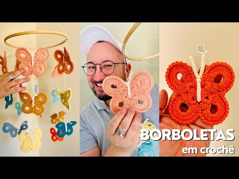 BORBOLETAS DE CROCHÊ -Aprenda a fazer lindas Borboletas para decoração, aplicação e muito mais!!!