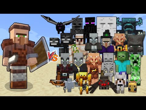 Guard Villager vs All Mobs in Minecraft
