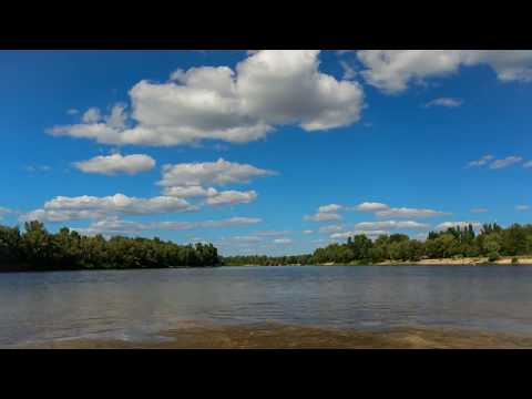 Desna river 2018. Clouds in the sky. Timelapse 4k UHD.