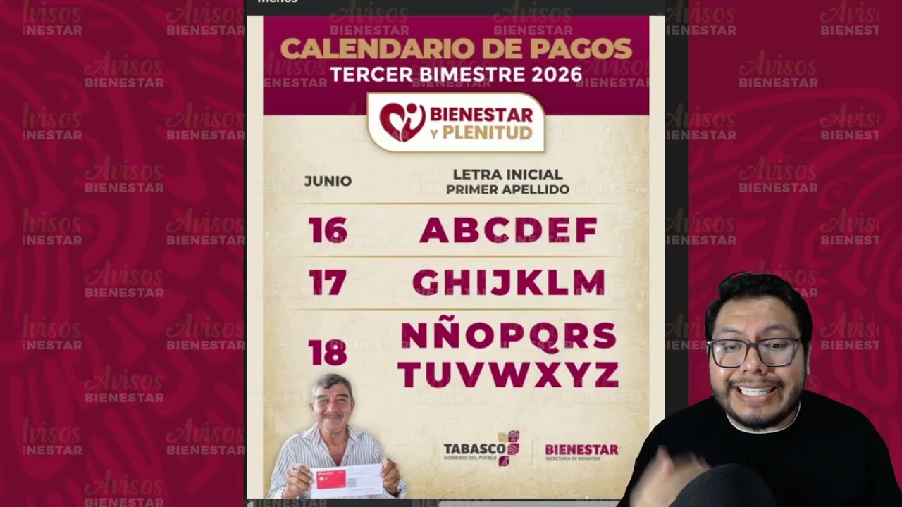 HOMBRES DE 63 y 64 AÑOS! calendario de pago de bienestar y plenitud, mayo - junio 2026 NO SE TE PASE