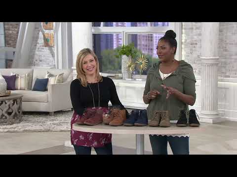 Clarks Leather & Suede Lace-up Ankle Boots - Tamitha Key on QVC