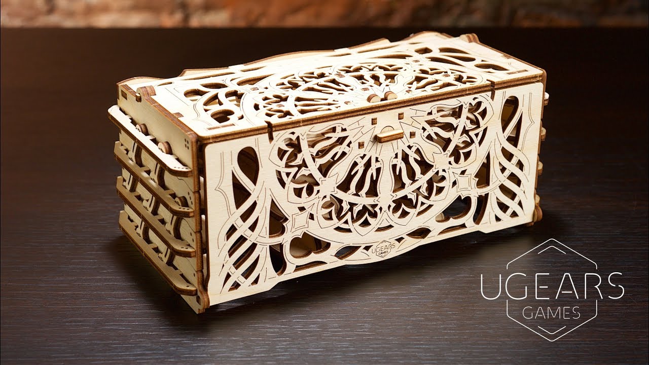 Ugears 3D dřevěné mechanické puzzle Kazeta na sběratelské karty