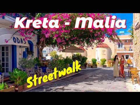 Beautiful Malia 🇬🇷 Crete: Old Town, Strip & Beach Road towards Stalida