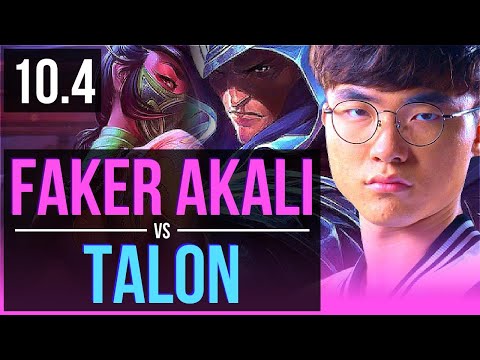 Faker AKALI vs TALON (MID) | 2 early solo kills | Korea Grandmaster | v10.4