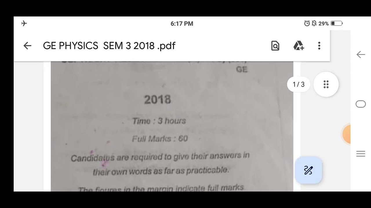 GE PHYSICS SEM 3 2018 QUESTION PAPER SKMU DUMKA #MISC_LEARNING