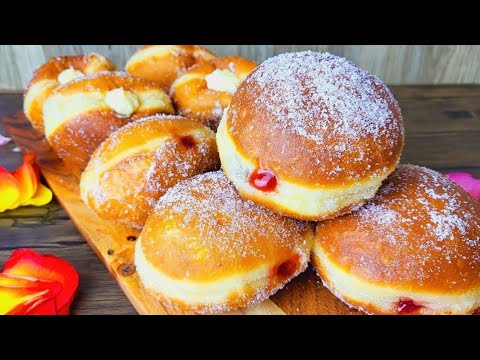 Einfache Berliner, Krapfen oder Pfannkuchen! mit Rezept für Vanillecreme, nicht nur an Karneval