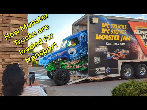 How Monster Trucks are loaded for transport.