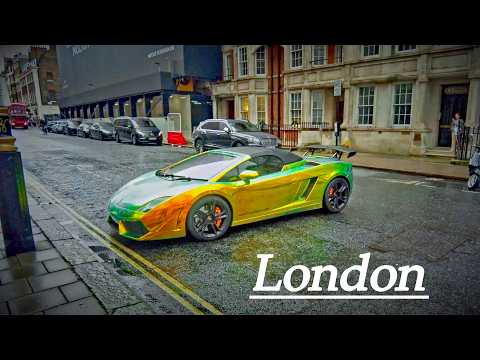 Rainy day in London |🌧️Walking down Oxford Street, Mayfair and Marylebone Lane. 4K 🌦️