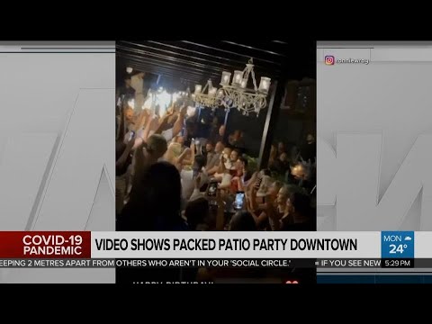 Video shows packed patio party downtown