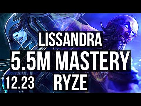 LISSANDRA vs RYZE (MID) | 5.5M mastery, 4/1/9, 900+ games | KR Diamond | 12.23
