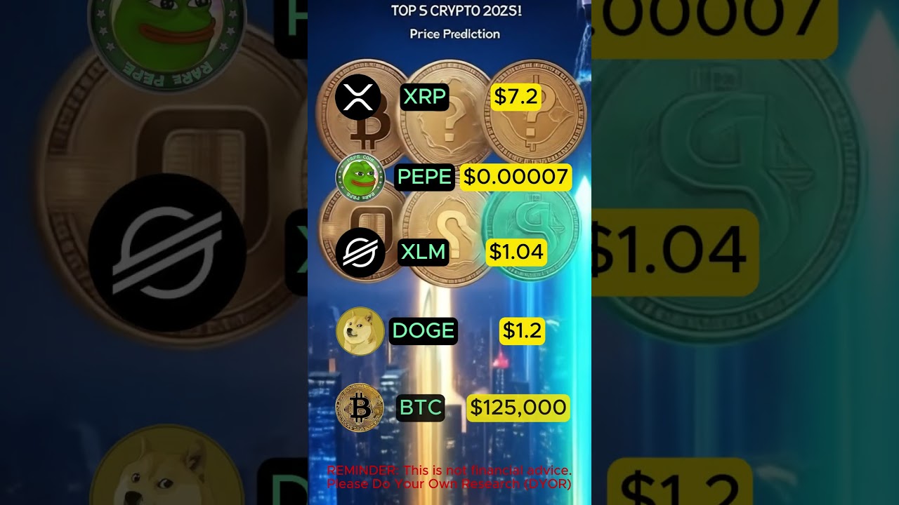 TOP 5 Crypto Price Predictions 2025! XRP, BTC, PEPE, XLM, DOGE Targets Revealed!