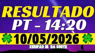 Resultado do jogo do bicho ao vivo da loteria PT - 14:20 10/05/2026