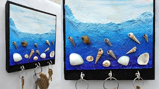 WOW ❤️❤️ Awesome TRICK To make this Painting with Key Holder ! Easy Wall Hanging Craft Idea