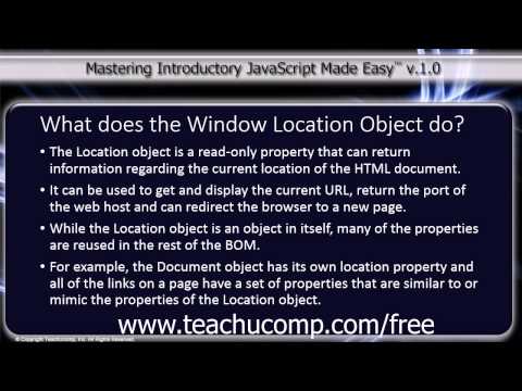 Javascript Training Tutorial What Does The Window Location Object Do