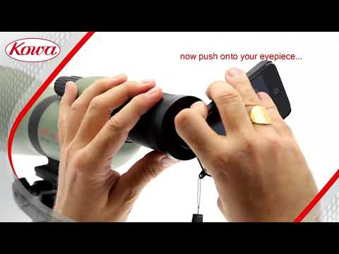 Using the Kowa iPhone TSN IP4S TSN IP5 TSN IP6 Digiscope holder