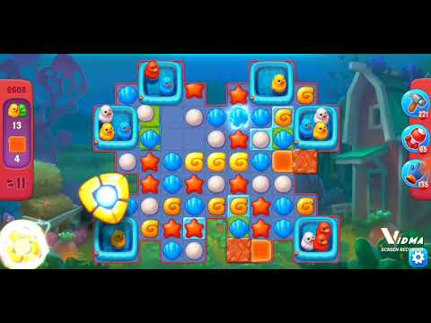 Fishdom. 8608 hard level no boosters and diamonds. 15 moves