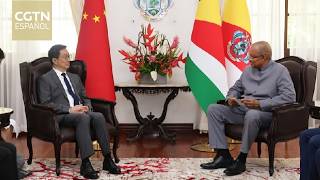 El vicepresidente chino, Han Zheng, se reúne con el presidente de Seychelles, Patrick Herminie