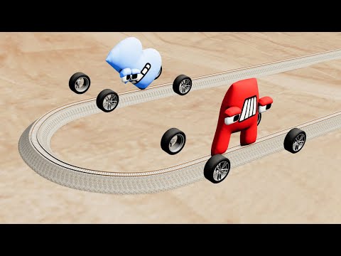 Impossible Alphabet Lore Characters Train Vs Overlapping Rail Track Crossing - BeamNG.Drive