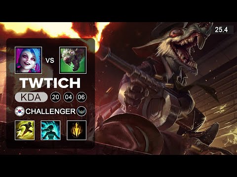 Twitch vs Jinx ADC - KR Challenger - Patch 25.4 Season 15