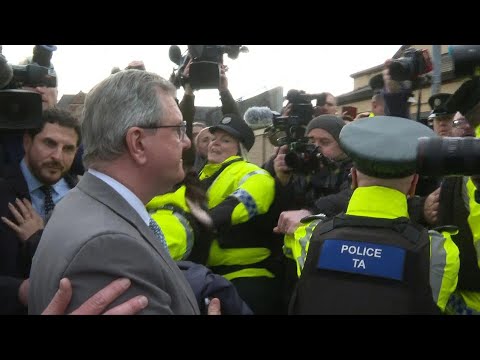 Jeffrey Donaldson arrives at court for hearing on alleged sex offences | AFP