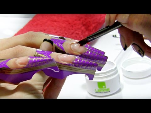 UV Gel Nail Extensions Tutorial Step by Step using Nail Forms Lesson Part 1