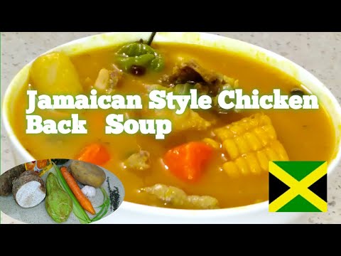 Jamaican Chicken Back & Foot Pumpkin Soup/chicken foot soup/Chicken Back Soup Yard Style #streetfood